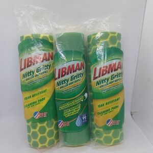 Libman Nitty Gritty Tear Resistant Sponge Roller Mop Refill Cleaning Pads x3